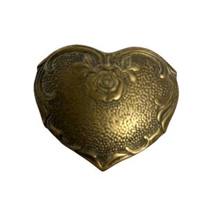 Heavy Ornate Heart Shaped Brass Trinket Box with Lid Hampton Brass Made in India